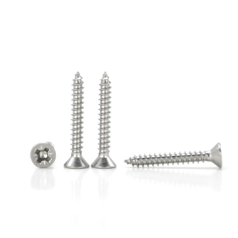 Stainless steel SS201 DIN7982 #6 #8 #10 #12 screw fasteners CSK Cross flat head stainless steel self tapping screw for metal
