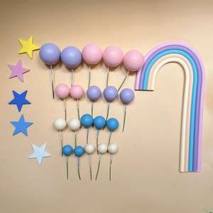 21 pièces de plaques décoratives d'arche en caoutchouc souple arc-en-ciel de dessin animé populaire pour décoration de gâteau coloré - Product Image 5
