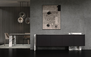 Cucina di fascia alta casa <span class=keywords><strong>soggiorno</strong></span> armadietto moderna in legno massello credenza in marmo - Product Image 5