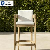 Chaises de bar et de salle à manger d'extérieur TOP GLORY, en corde et teck, modernes, résistantes aux intempéries, faciles à nettoyer, non pliables