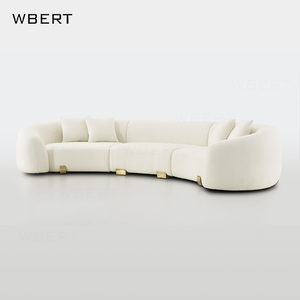 أريكة ترفيهية حديثة من WBERT-قماش تيري أبيض ثلجي ، مقاعد متعددة للعائلة ، غرفة معيشة وغيرها الكثير - Product Image 1