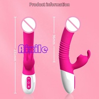 Vibrateur Lapin pour Femme avec Oreilles de Lapin, Stimulation du Clitoris et du Point G, Dildo Vibrant avec 7 Vibrations Puissantes et Chauffant, Jouets Sexuels pour Adultes