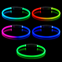 Collar Luminoso de Lujo para Mascotas, Collar LED Recargable por USB, Material TPU, Estilo Casual, Brillo Completo