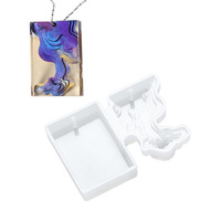 Moule en silicone pour résine époxy RTS, créatif, en forme d'échelle, de goutte d'eau ronde, de pendentif en forme d'île, pour bijoux faits à la main