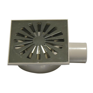 Tapa de desagüe tipo sifón ABS con rejilla cromada de 150x150 mm para drenajes - Product Image 1