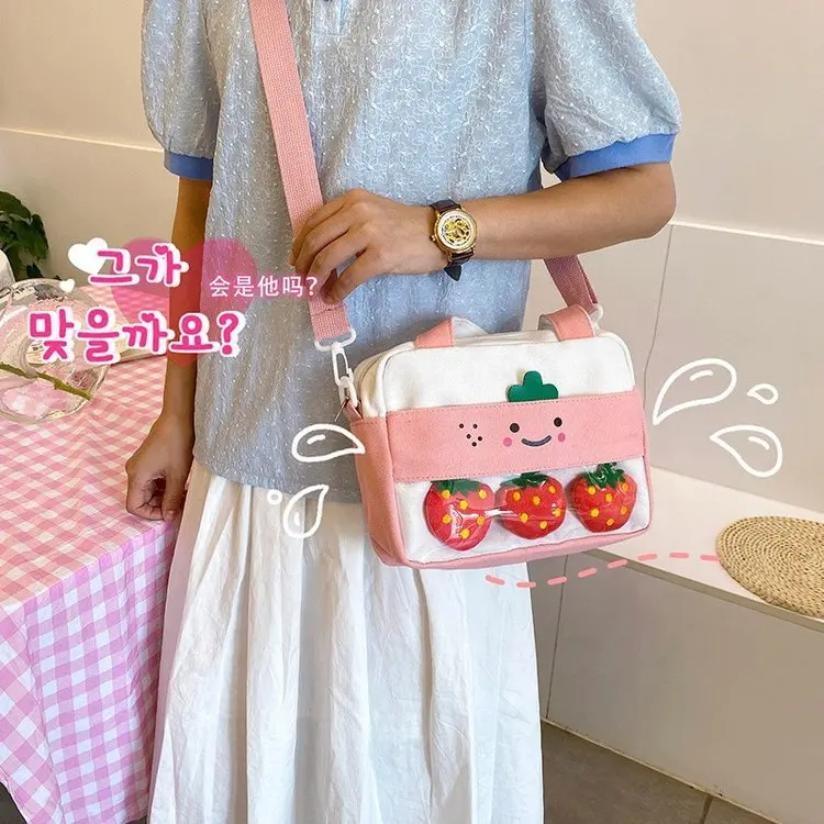 Cute Fruit Colorful Shoulder Ladies Casual Mini Kids Messenger Purse Fashion Daily Clutch Tote Handbag Bag with Pvc Clean Pocket