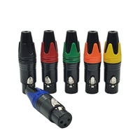 Connecteur XLR Haut de Gamme 3 Broches Femelle Plaqué Or 3 Ports pour Haut-parleur Karaoké – Prise Jack XLR Femelle 3 Broches