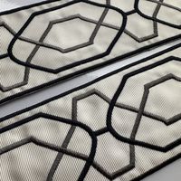 Ruban de broderie en gros-grain à base de tissu, motif géométrique hexagonal simple face, haute ténacité, pour rideaux et décoration textile de maison