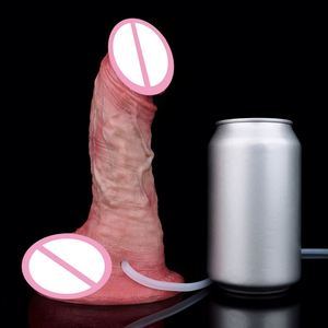 Curved Realistic Penis Nude Silicone Squirting <b>Dildo</b> Women Masturbator Sex Toys for Pussy Prostate Ass - Product Image 5