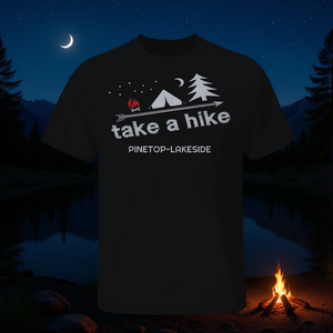 Take A Hike Pinetop Lakeside Az T-shirt unisexe à manches courtes et col rond, design d'aventure en plein air - Product Image 3