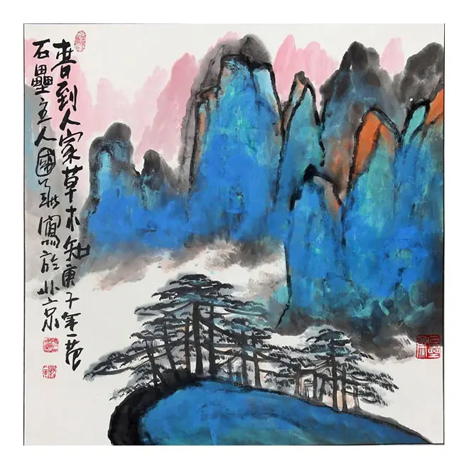 Pintura de paisaje y tinta, barra vertical, pintura colgante, decoración de estudio, pintura china tradicional a gran escala
