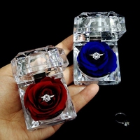 Collier avec pendentif rose en acrylique transparent, romantique et créatif pour la Saint-Valentin, boîte à bijoux rose, idéal pour la fête des mères