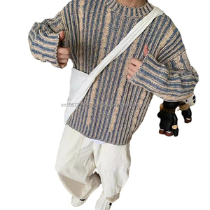 Pull Cleanfit Boy Advanced Sense, style coréen, automne-hiver, rétro, color block, col rond, tricot décontracté - Product Image 6