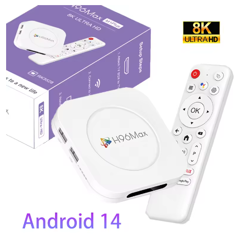 H96 MAX M1 Plus 8k Tv Box Android 14.0 Rockchip RK3528 WiFi6 2gb 8K Smart TV Box Set-Top Box