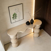 Table console en travertin, écologique et moderne, pour salon, bureau à domicile