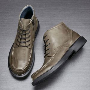 Botines de Piel con Cierre y Punta Redonda, Estilo Casual y a la Moda para Otoño e Invierno, Gran Venta - Product Image 6