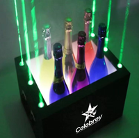 Présentoir à Bouteilles Pliable VIP avec Lumière Laser et Seau à Glace pour Service en Boîte de Nuit