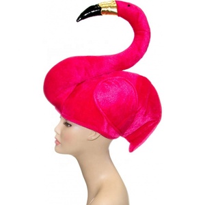 Suministros promocionales para fiestas, novedoso Luau, carnaval Tropical, flamenco, sombrero, disfraz, novedades, felpa, rosa, flamenco sentado para Halloween - Product Image 2