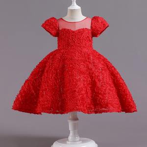 OEM/ODM <span class=keywords><strong>piccolo</strong></span> MOQ nuovo Tulle principessa 3-12 anni ragazza fiore matrimonio compleanno festa per bambini abito da festa - Product Image 1