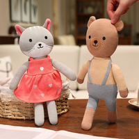 Peluche personnalisée faite main brodée au crochet, chat anime en fourrure, jouet doux avec rembourrage en coton PP, doudou pour enfants, cadeau de fête ODM