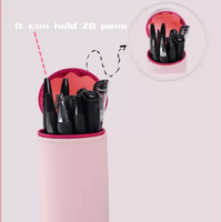 Casing pena silikon lembut kustom hewan lucu, alat koleksi Desktop, casing pena berdiri silikon