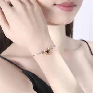 Braccialetto personalizzato con foto commemorativa personalizzata ti amo a forma di cuore coppia di proiezione braccialetti personalizzati per donne e uomini