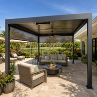 Solide Gardenline Design Aluminium-Lamellenpergola Pulverbeschichtet Wasserdicht Windbeständig Festes Dachsystem Ganzjahres-Schutz