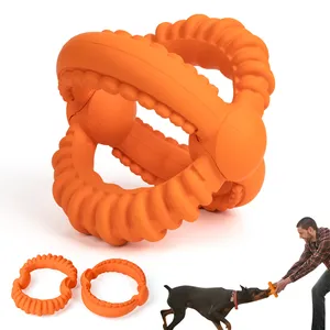 New product recommended detachable dog chew toy Ring environmentally friendly natural rubber pet chew toy, pet dog