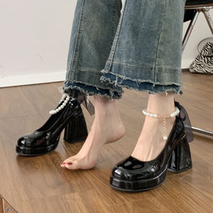 Chinese Mature Women Sexy High Heels Latest Design Talons Haut Sexy Escarpins Color <b>Block</b> High Square Toe Women Heels - Product Image 6