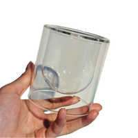 Bougie parfumée soufflée à la main Bougeoir en verre borosilicaté de luxe à double paroi pour bougie avec couvercle pour la décoration de la maison