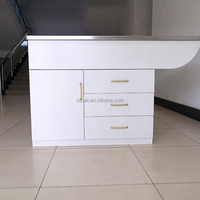 Table de traitement vétérinaire OSCAT pour animaux de compagnie, plateforme de manipulation avec 3 tiroirs et 1 armoire, surface lisse anti-corrosion pour hôpital vétérinaire