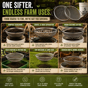 Tamis en fil d'acier galvanisé de 1/4 et 1/8 pouce, 2 pièces, pour le jardinage, l'entretien des pelouses et la plantation - Product Image 5