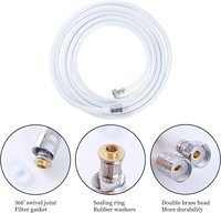 Tuyau de pomme de douche à main en PVC de qualité supérieure, résistant aux rafales à haute pression d'eau, sans pli et Flexible