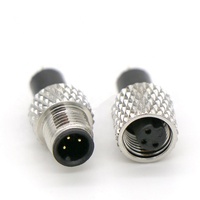 Connecteur circulaire étanche IP67 IP68 à vis mâle M5, à 3/4/5/6/7 broches, métallique droit, 10 pièces