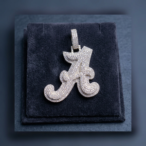 Colgante de Letra A con Baño de Oro de 18K y Moissanita, Unisex, Plata 925, Regalo de Lujo - Product Image 1