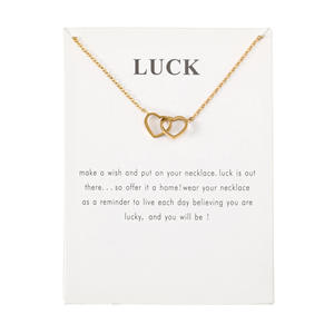 Collana moda oro acciaio inossidabile donna sorriso farfalla doppio cuore blocco lumaca <span class=keywords><strong>di</strong></span> <span class=keywords><strong>mare</strong></span> collana con carta <span class=keywords><strong>di</strong></span> auguri - Product Image 3