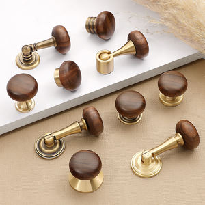 Pegangan kenari lubang tunggal furnitur pintu kabinet lemari dapur pegangan lemari kenop laci kayu Solid tarik kecil - Product Image 2