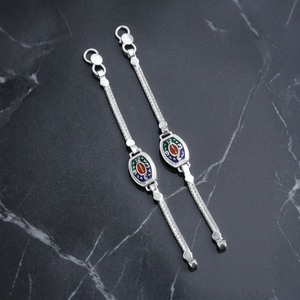 Bracelet ajustable en argent sterling pour nouveau-né, motif bébé porte-bonheur, tendance et élégant - Product Image 2