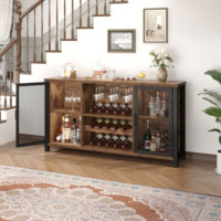 Meuble de bar sur mesure, vente chaude, avec armoire de rangement à 7 niveaux et casier à vin réglable pour alcool