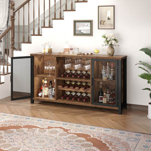 हॉट सेलिंग बार टेबल कैबिनेट 7-टियर स्टोरेज वाइन रैक के साथ एडजस्टेबल वाइन रैक - Product Image 2