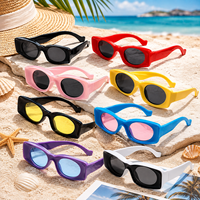 CONCHEN Lunettes de soleil tendance à petite monture, colorées, unisexes, de haute qualité en PC, avec logo personnalisé, pour usage quotidien