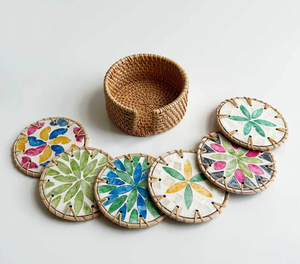 Sous-verres en bois peints de style chinois, écologiques, durables, résistants à la chaleur, faits à la main, pour table à collation, sous-verres pour tasses, vente en gros - Product Image 6