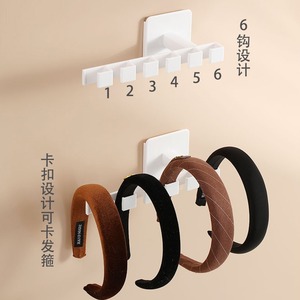Porte-chapeaux mural Lei Te en plastique blanc avec ventouse pour rangement de placard, organisateur de casquettes, multi-usages, sans perçage - Product Image 2