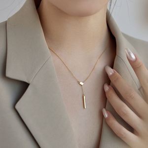 Collier pendentif chaîne à maillons en forme de nœud en argent sterling 925, design minimaliste tendance Dylam - Product Image 4