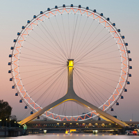 Fournisseur de manèges de parcs d'attractions en plein air pour divertissements familiaux, grande roue géante de 120 m, équipement de parc d'attractions