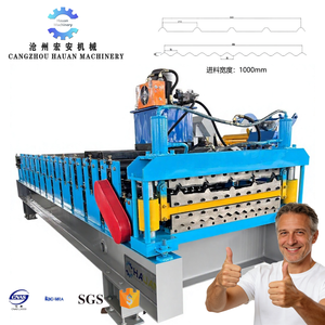 Máquina Perfiladora de Tejas de Acero de Doble Capa de Cangzhou Hauan, Ancho de Alimentación de 1000 mm, Alta Productividad, para Uso en Techos - Product Image 1