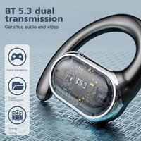 Écouteurs sans fil Bluetooth X91 avec affichage numérique, suppression du bruit ENC, casque de jeu stéréo, écouteurs sportifs à suspension auriculaire