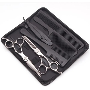 Ciseaux de coiffure en acier inoxydable, ciseaux de barbier, poignée ergonomique, outil de toilettage de salon, logo personnalisé disponible - Product Image 1
