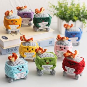 Wholesale Hand-Crocheted Emotional Support Dumpster Fire Doll Knitted Trash Can Plush <b>Toy</b> for <b>Desk</b> Decor & Gift - Product Image 1