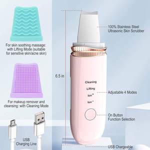 เครื่องขัดผิวอัลตราโซนิก ABS หัวปลั๊กแบบ EU ที่ขูดหน้า กำจัดสิวเสี้ยน ขัดผิว ลดรูขุมขน อุปกรณ์เสริมความงาม - Product Image 3